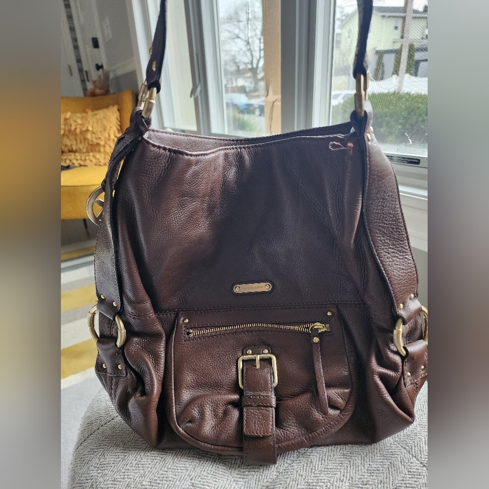 ❤️❤️❤️Michael Kors Vintage Brown Large Hobo Thick Pebbled Leather Tote